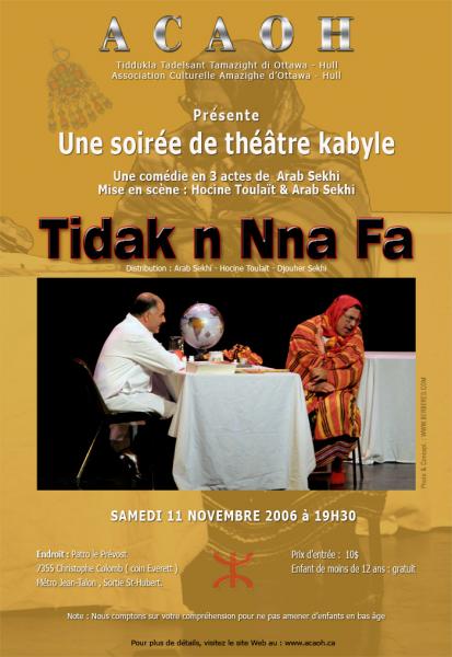 Une soirée de théatre kabyle à Montréal le 11 novembre 2006