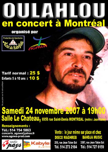 Oulahlou en concert à Montréal le 24 novembre 2007.