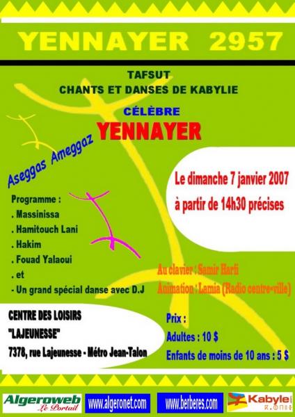 YENNAYER AVEC TAFSUT  MONTRAL :le dimanche 7 janvier 2007